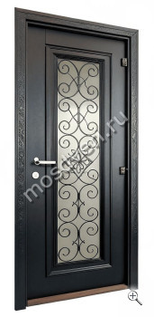 Дверь парадная в коттедж стекло и ковка - купить от производителя Мосдвери Дверь парадная в коттедж стекло и ковка